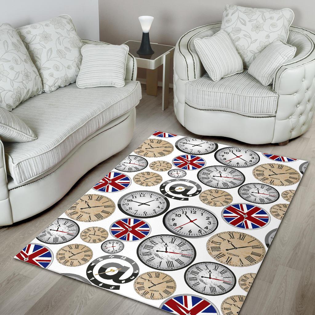 Wall Clock UK Pattern Area Rug