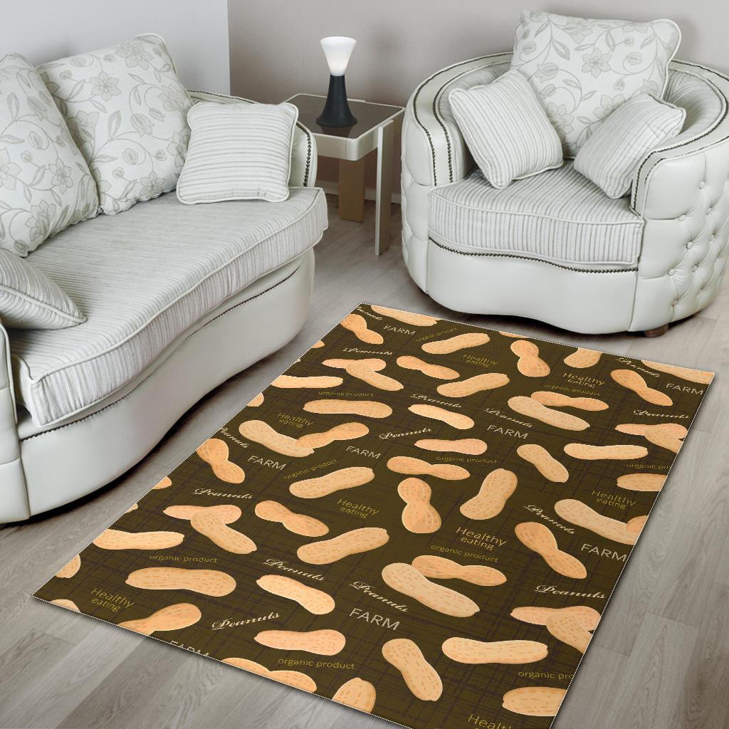 Peanut Pattern Green Background Area Rug