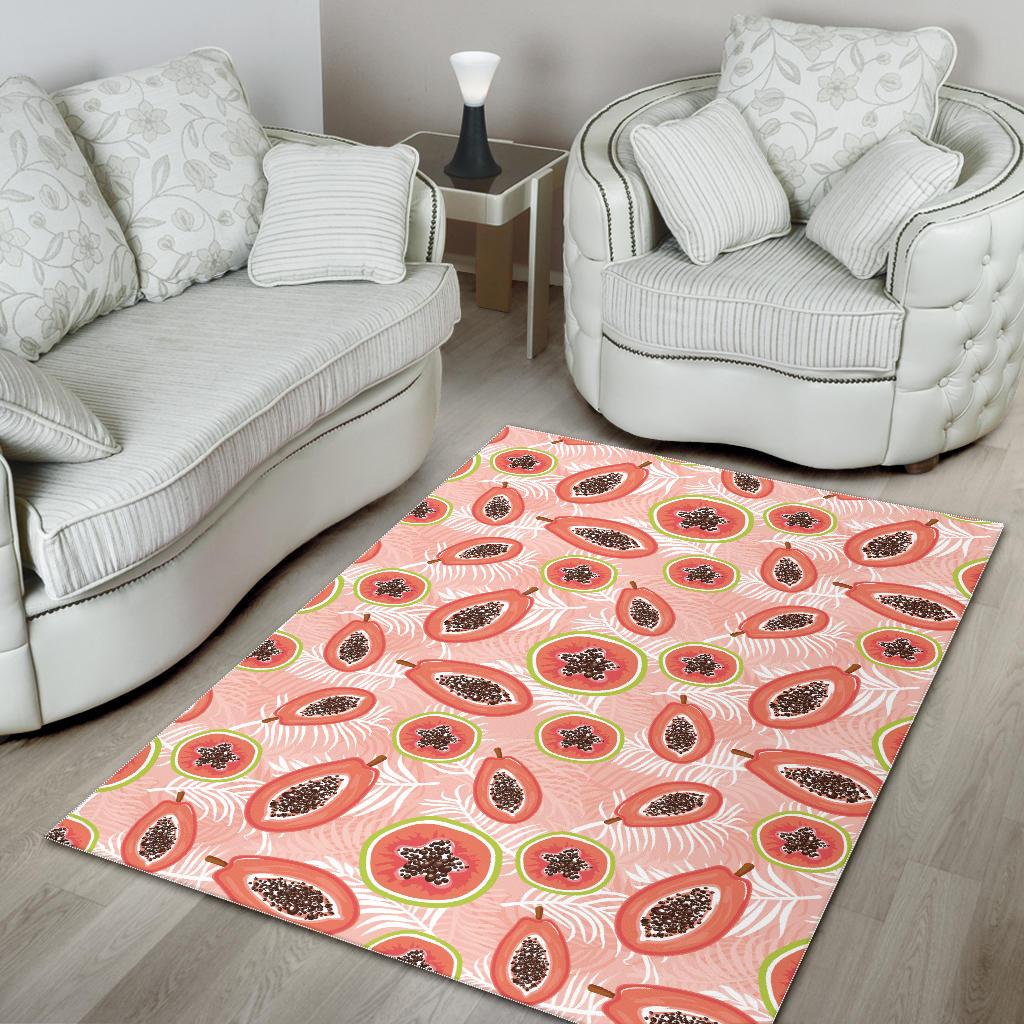 papaya leaves pattern Area Rug
