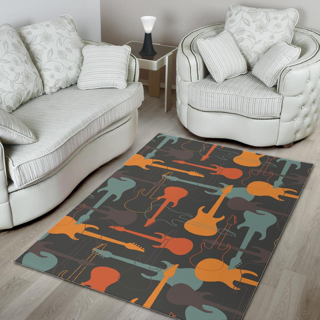 electric guitars pattern Area Rug