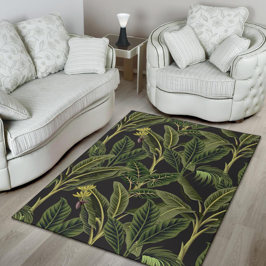 Banana Leaf Pattern Print Design BL04 Area Rugs