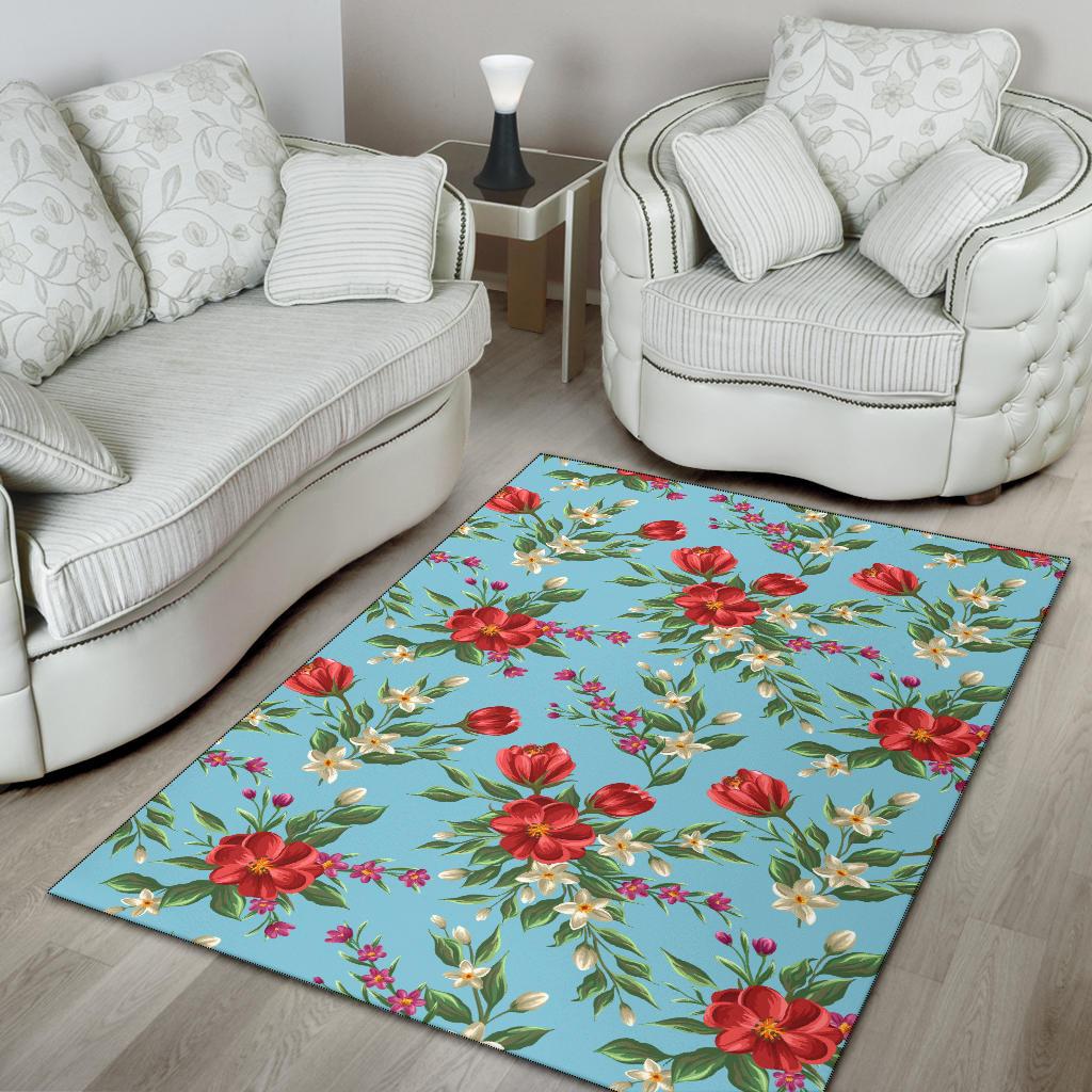 Summer Floral Pattern Print Design SF011 Area Rugs