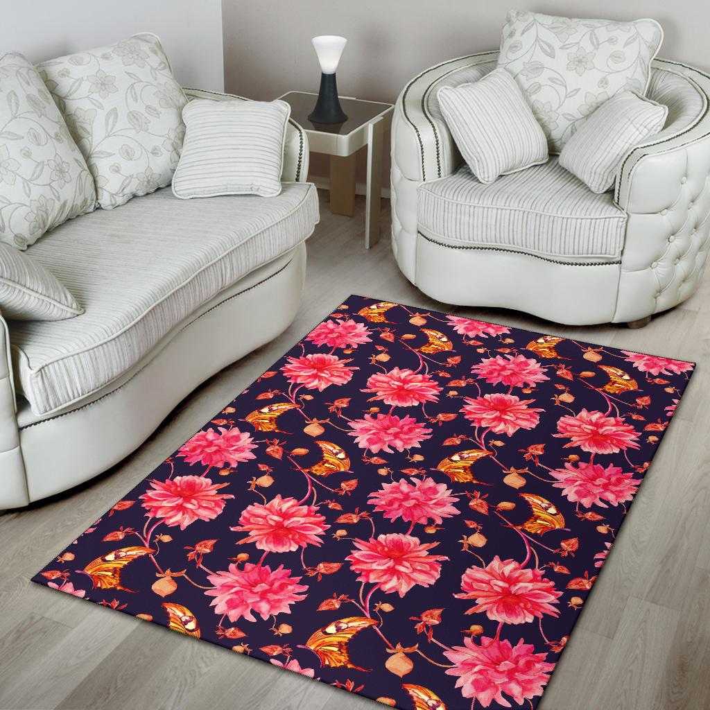 Dahlia Pattern Print Design DH03 Area Rugs