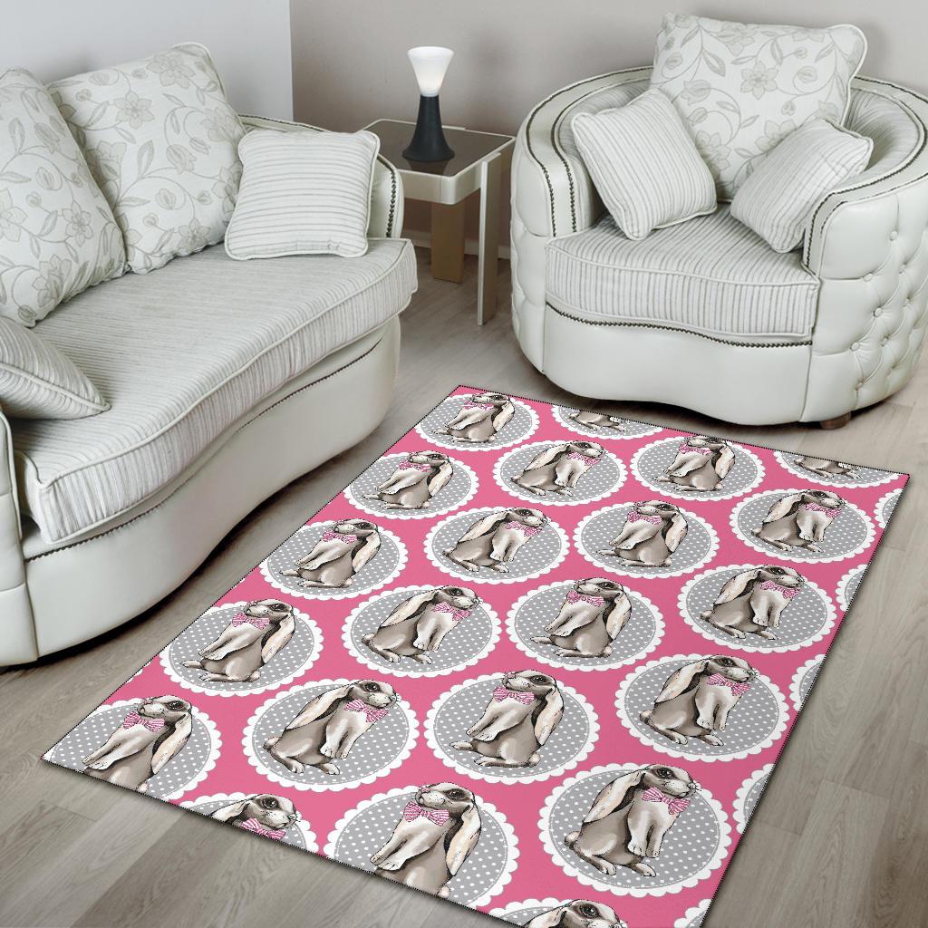 Rabbit Pattern Print Design RB019 Area Rugs