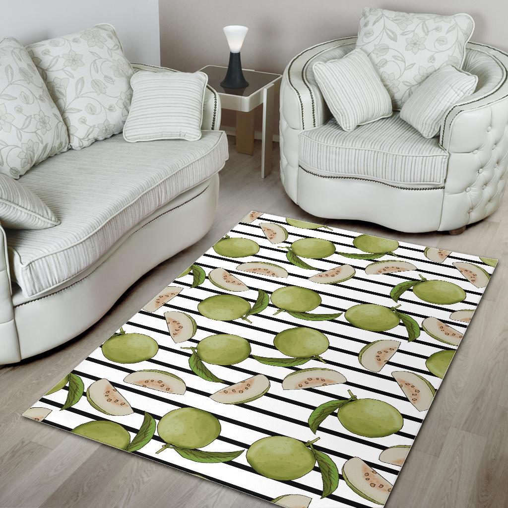 Guava Pattern Stripe background Area Rug