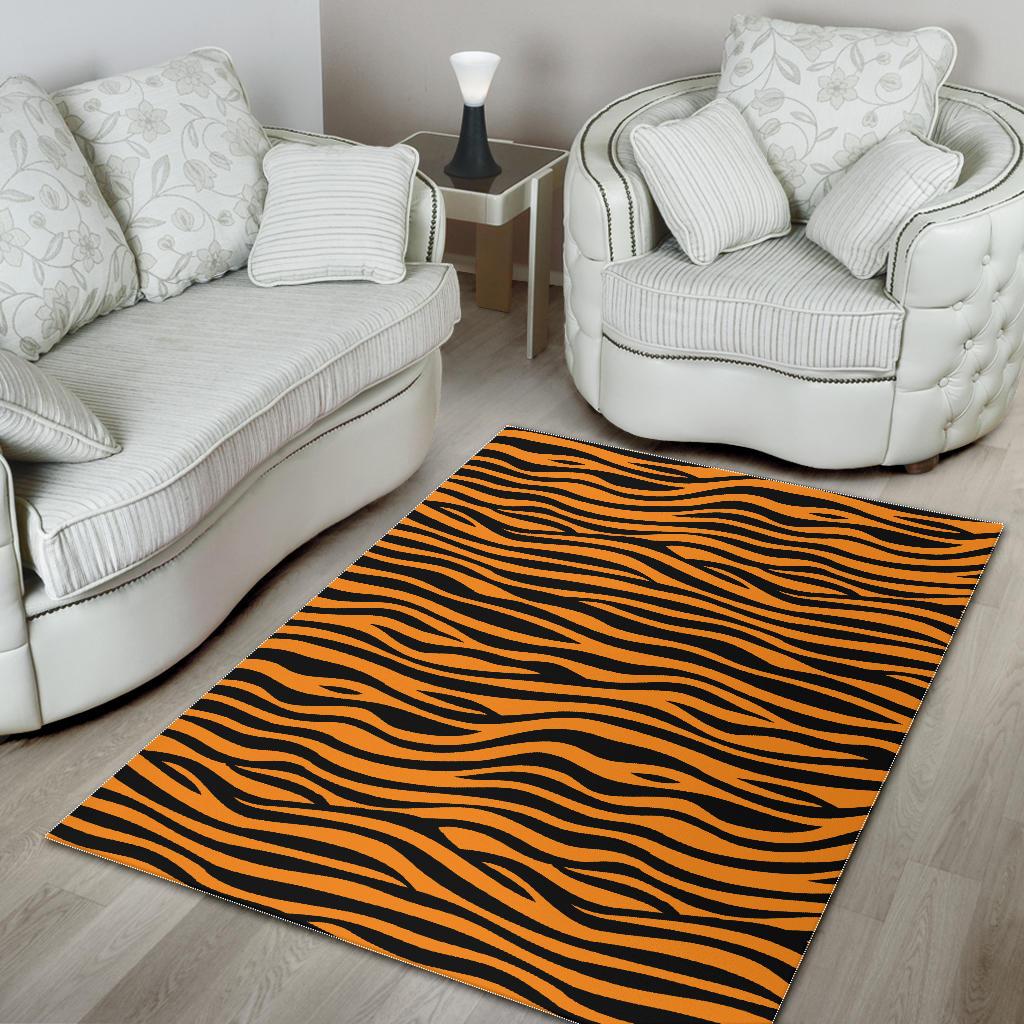 Bengal tigers skin print pattern background Area Rug