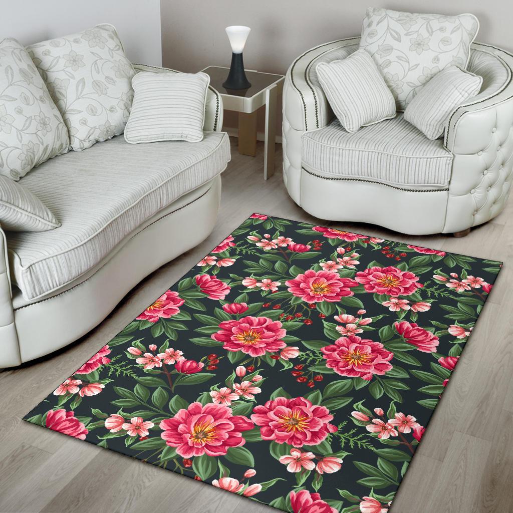 Summer Floral Pattern Print Design SF06 Area Rugs
