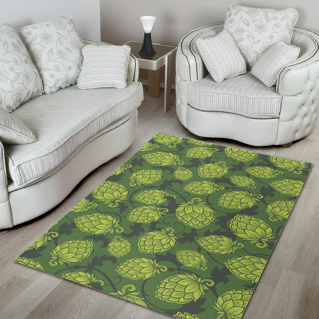 Hop patternn Hop cone background Area Rug