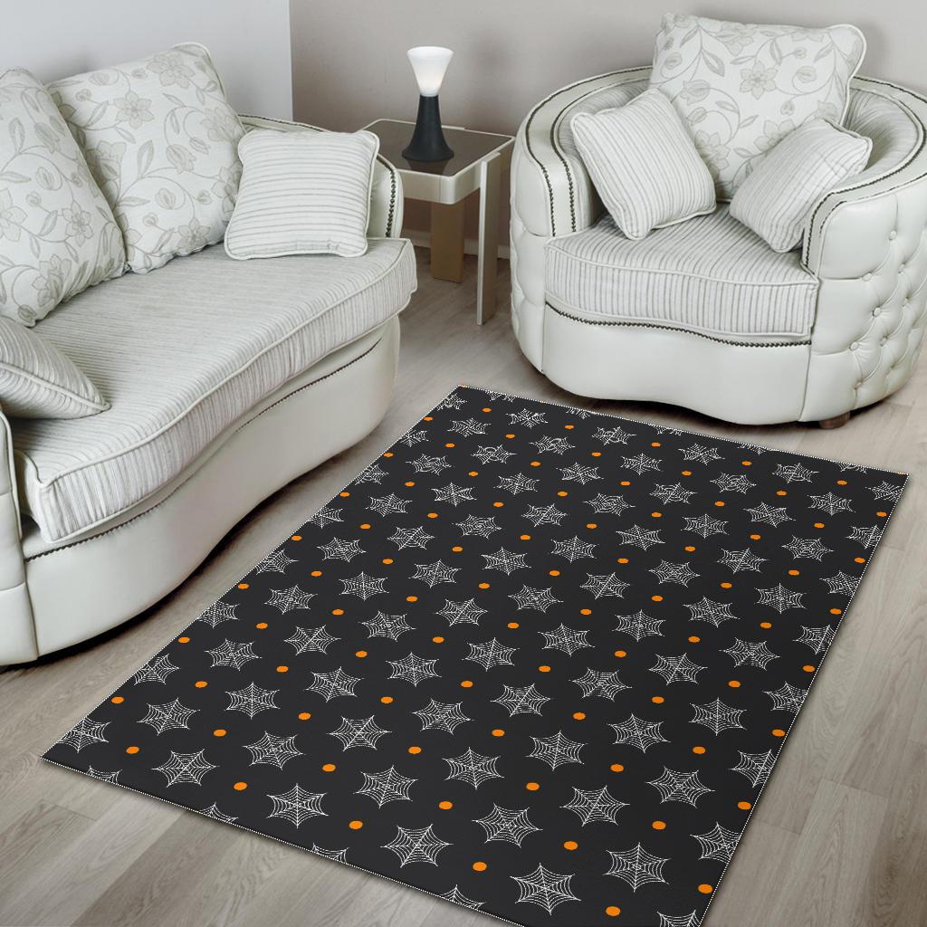 Cobweb Spider Web Pokka Dot Pattern Area Rug