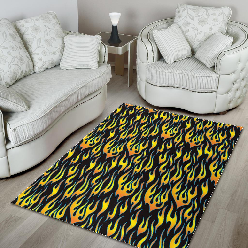 Flame Fire Pattern Background Area Rug