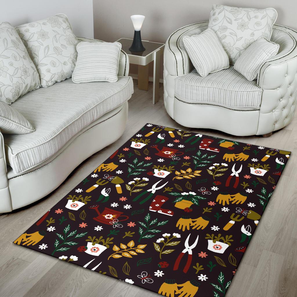 Gardening Pattern Print Design G05 Area Rugs