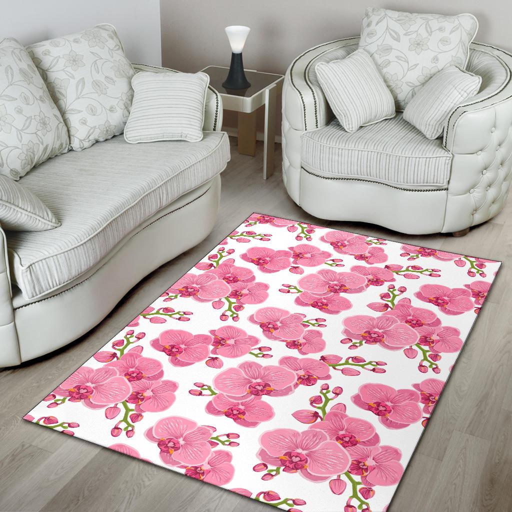 Orchid Pink Pattern Print Design OR07 Area Rugs