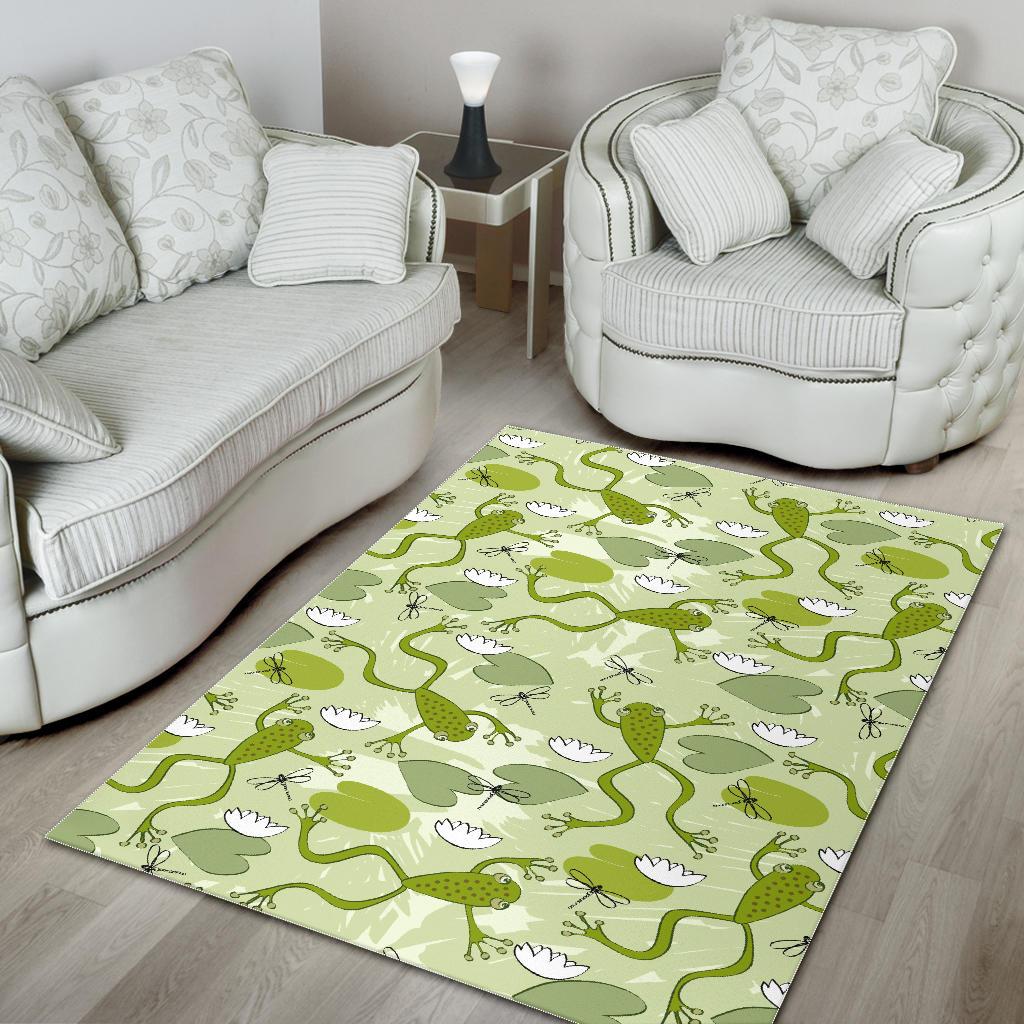 Cute frog dragonfly pattern Area Rug