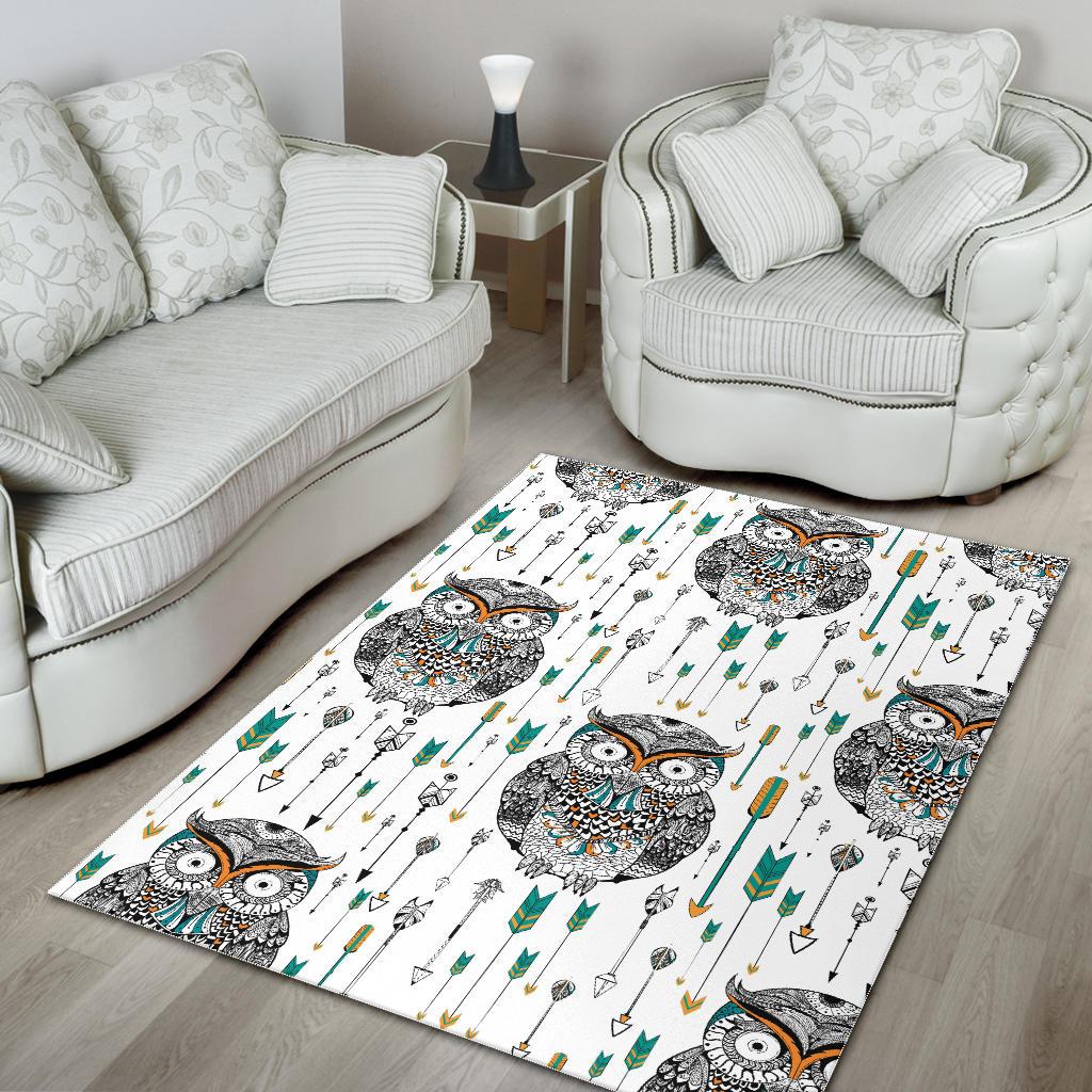 Owl Arrow Pattern Area Rug