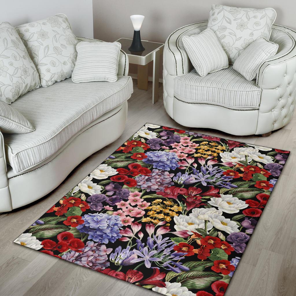 Summer Floral Pattern Print Design SF04 Area Rugs