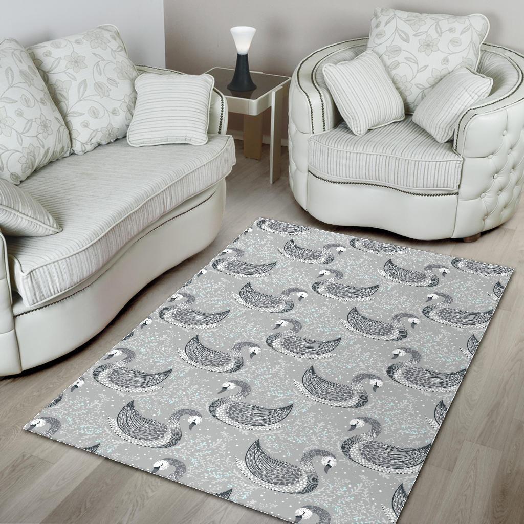 Swan Gray Pattern Area Rug