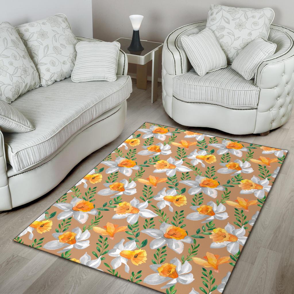 Daffodils Pattern Print Design DF04 Area Rugs