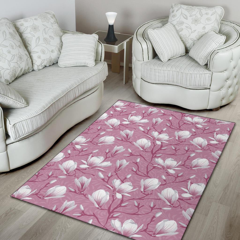 Magnolia Pattern Print Design MAG05 Area Rugs