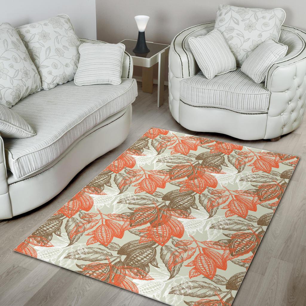 Cocoa beans Cocoa tree pattern Area Rug
