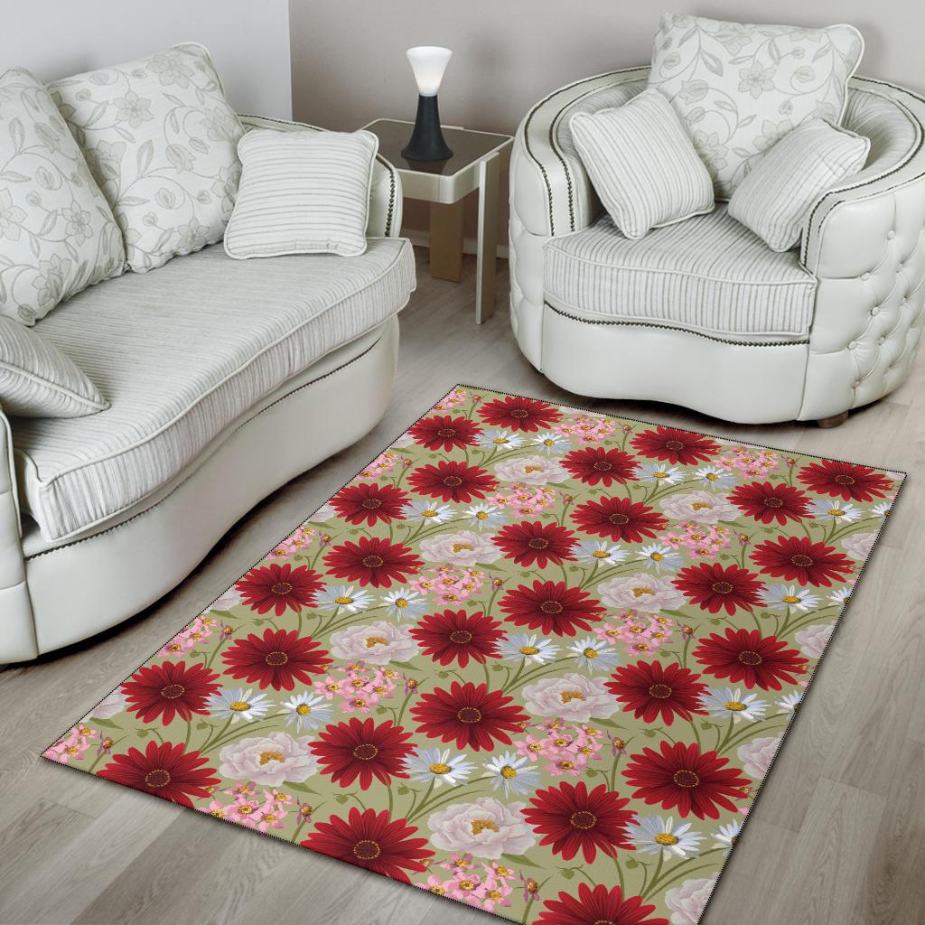 Gerberas Pattern Print Design GB07 Area Rugs