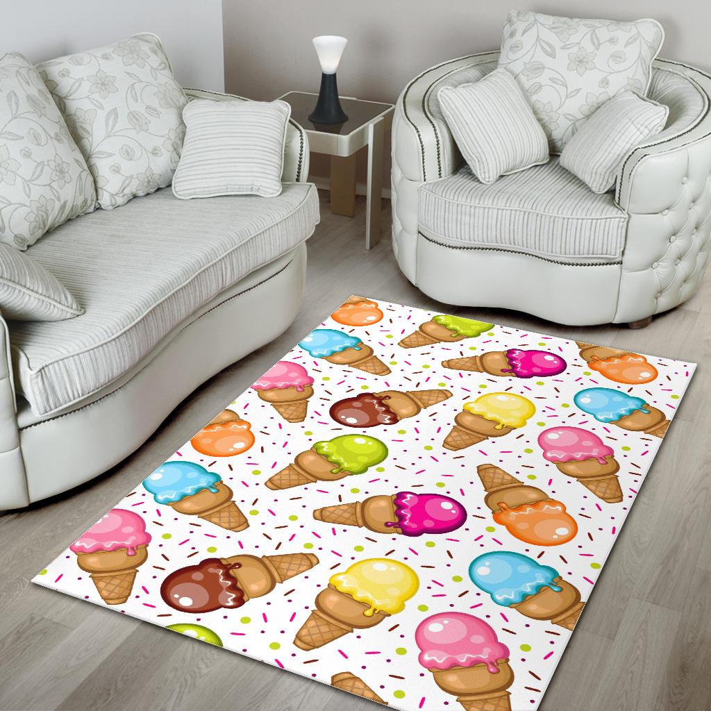 Color Ice Cream Cone Pattern Area Rug