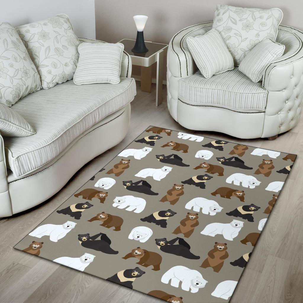 Bear Pattern Print Design BE03 Area Rugs