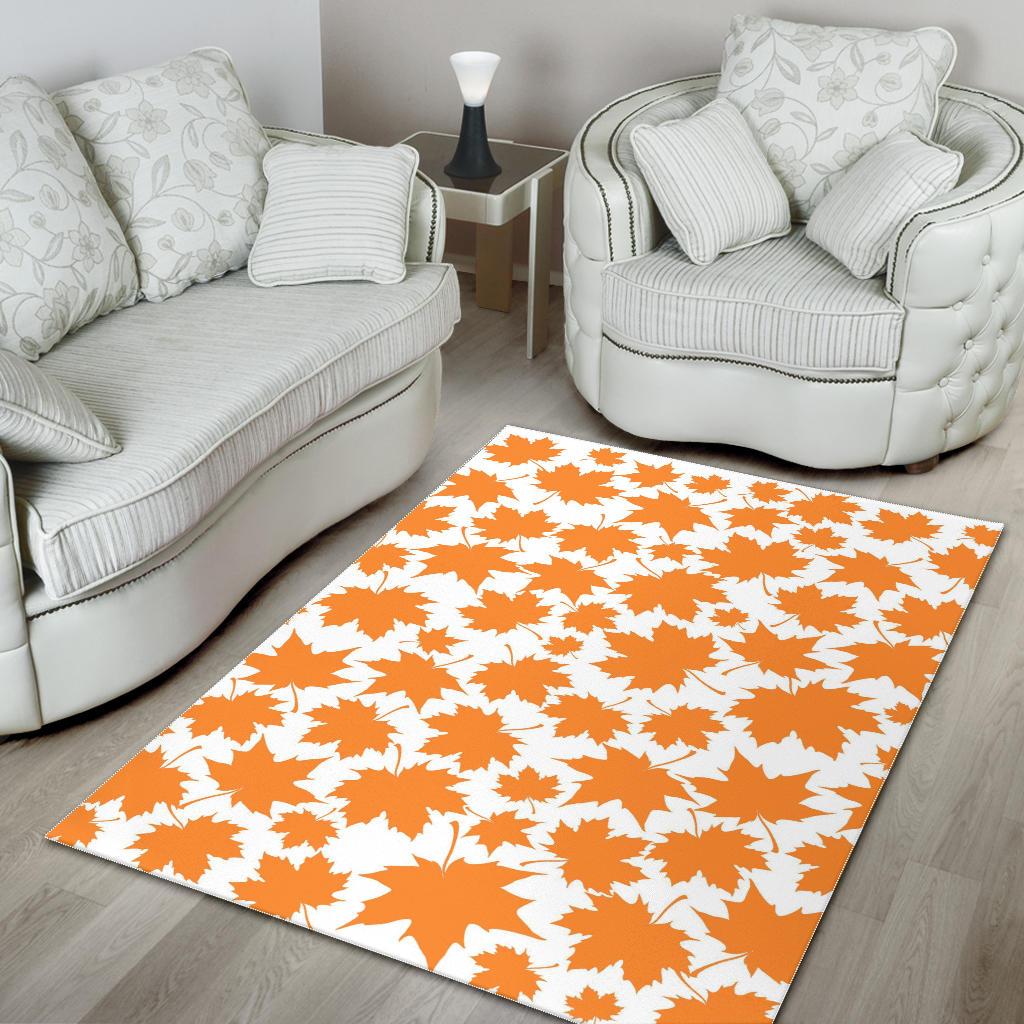 Orange Maple Leaf pattern Area Rug