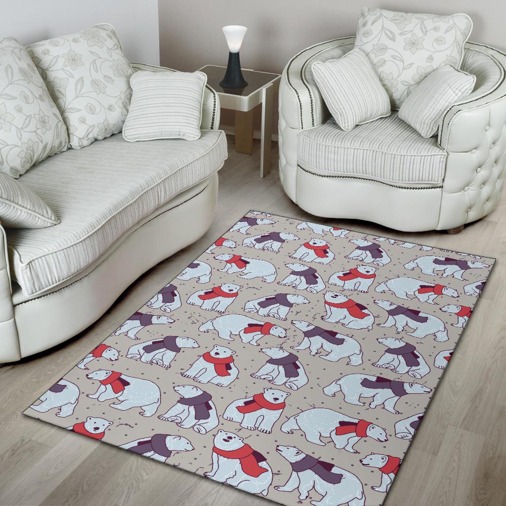 Polar Bear Pattern Print Design PB04 Area Rugs