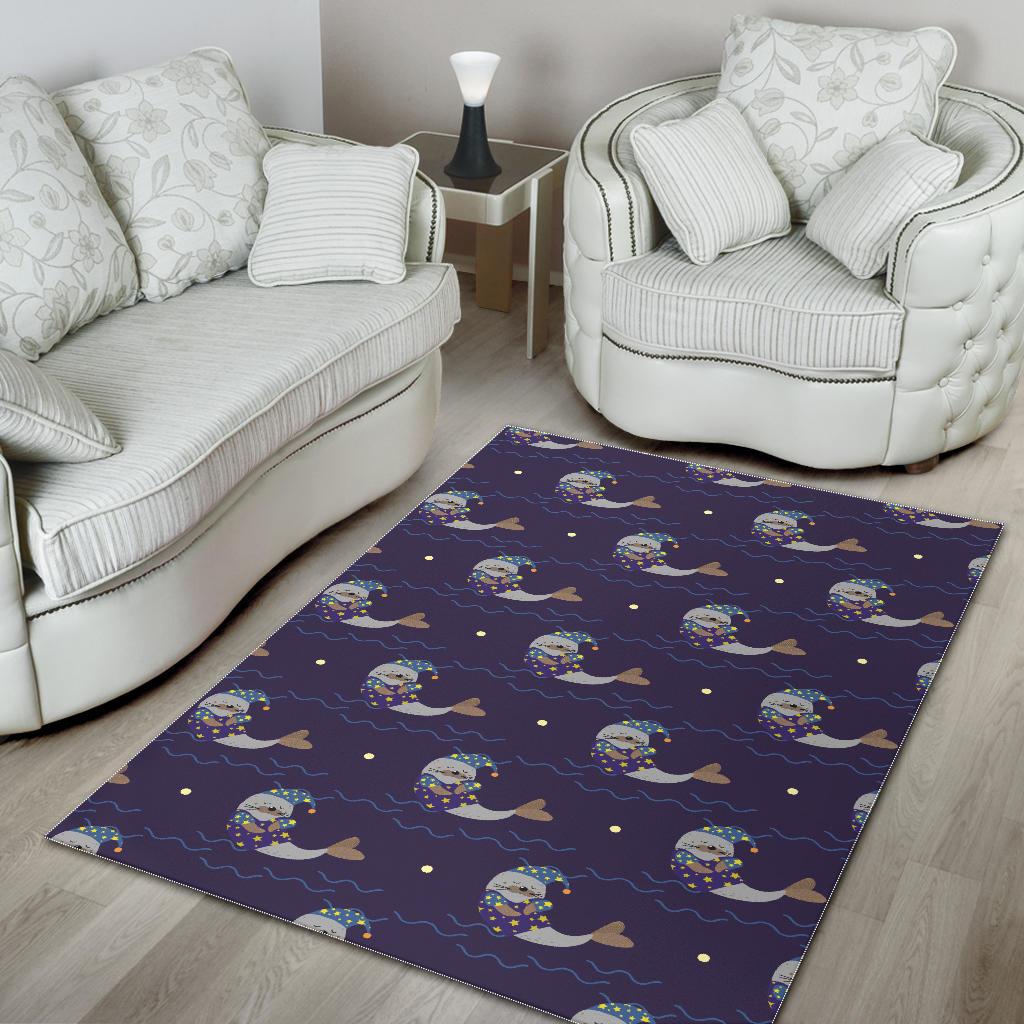 Sleeping Sea Lion Pattern Area Rug