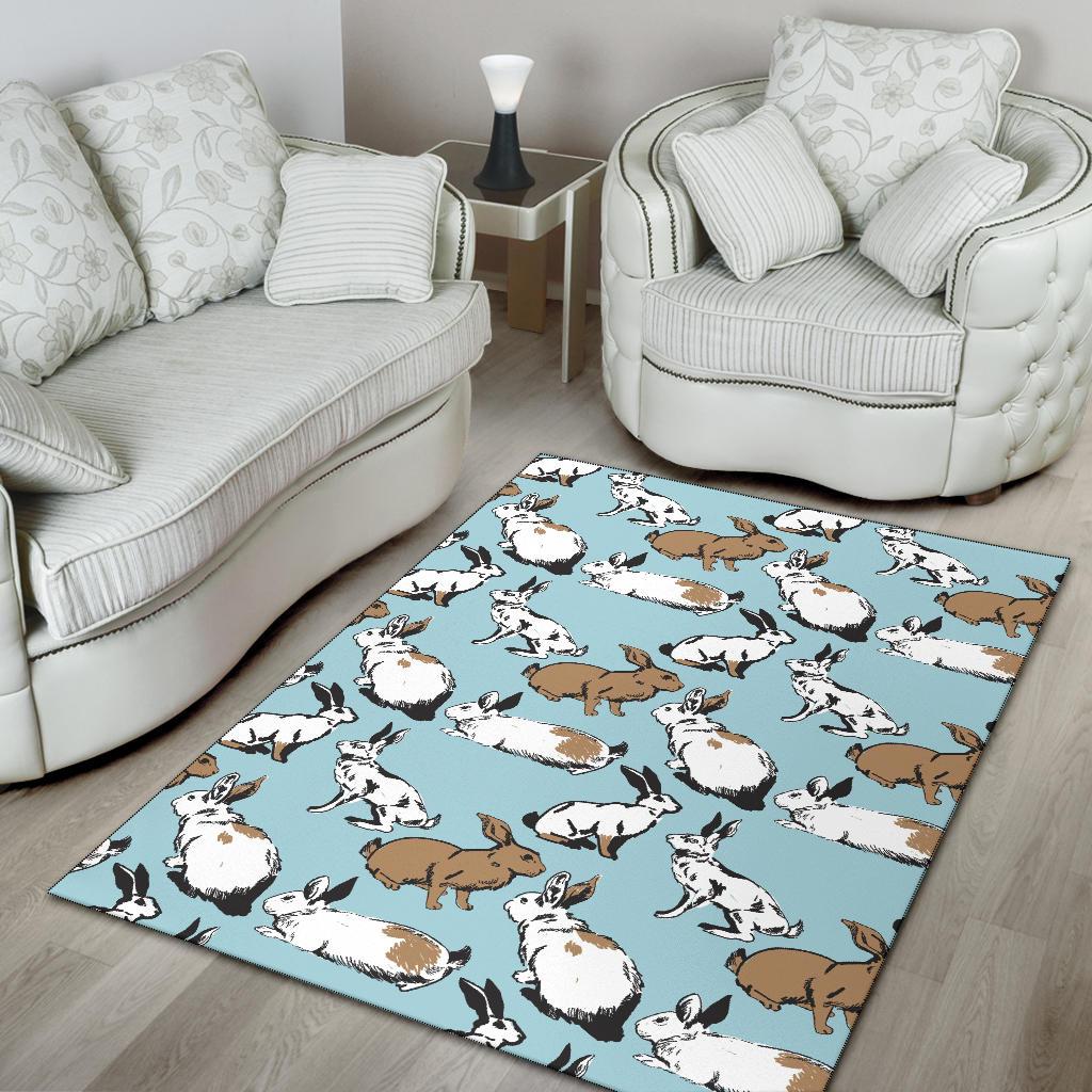 Rabbit Pattern Print Design RB018 Area Rugs