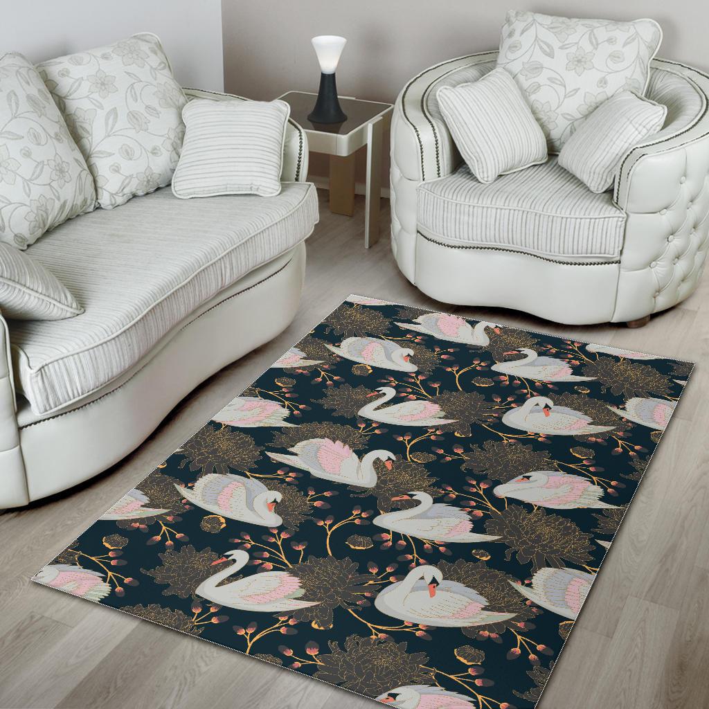 Swan Pattern Area Rug
