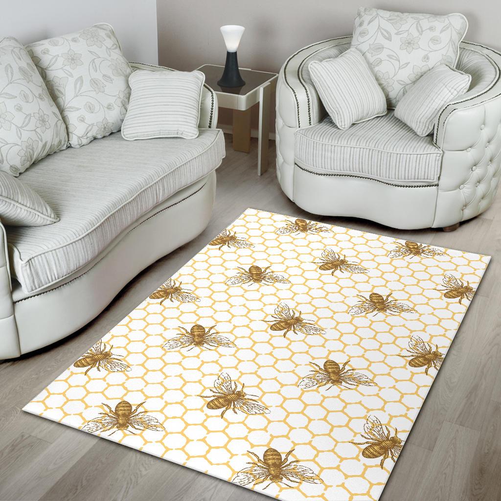 Bee honeycomb seamless design pattern Area Rug