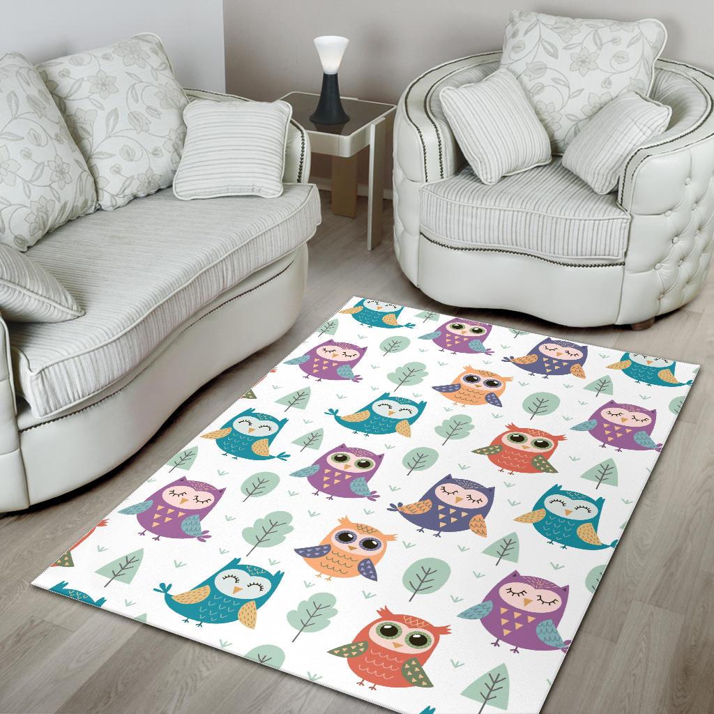 Cute owl pattern Area Rug