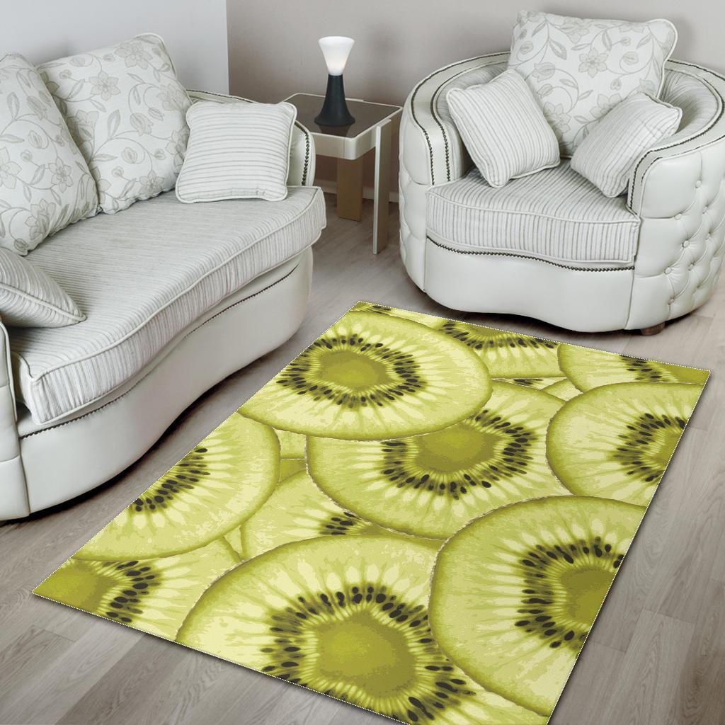 Sliced kiwi pattern Area Rug
