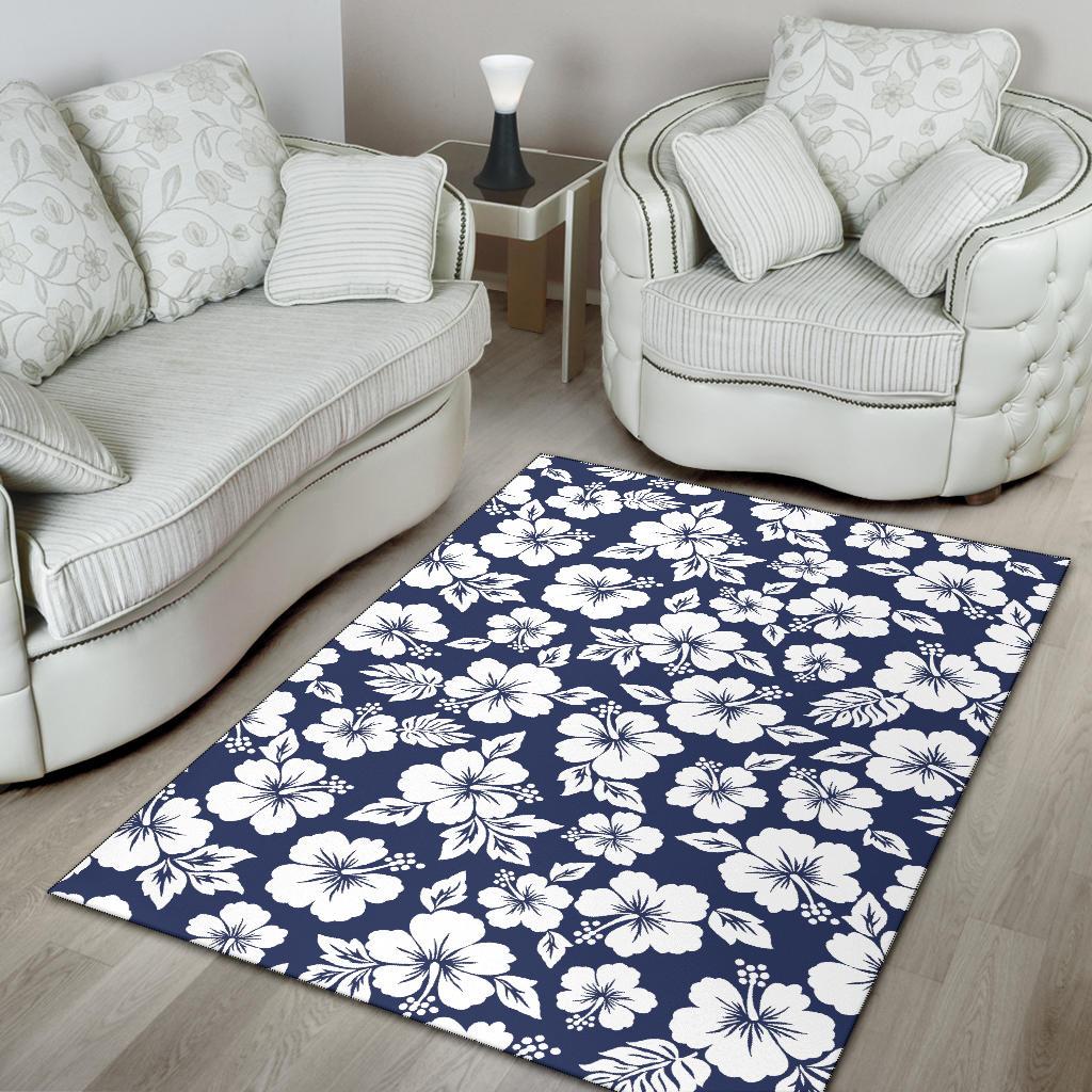 Hibiscus Pattern Print Design HB012 Area Rugs