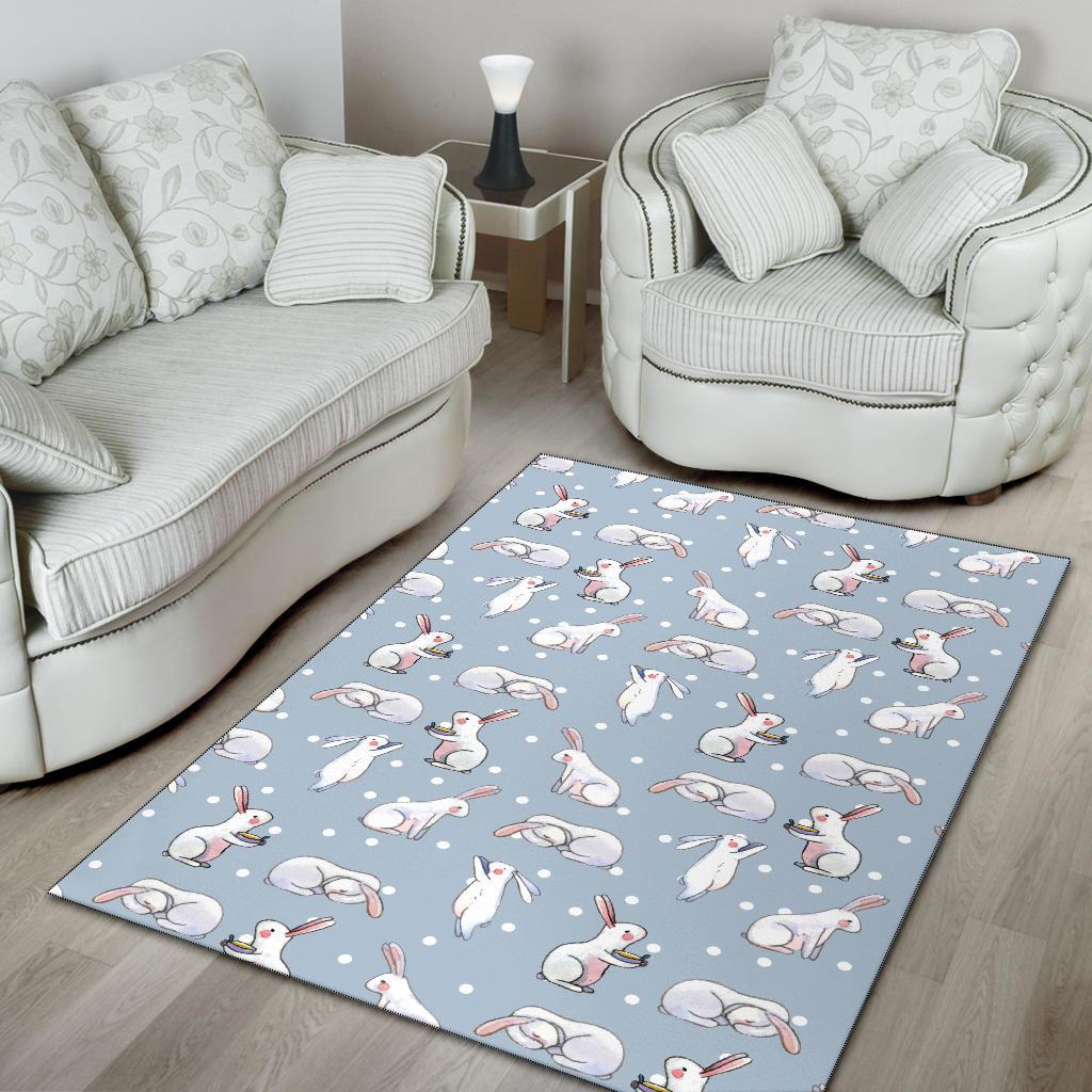 Rabbit Pattern Print Design RB06 Area Rugs