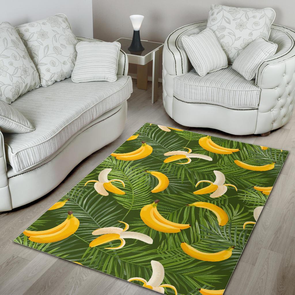 Banana Palm Leaves pattern Area Rug