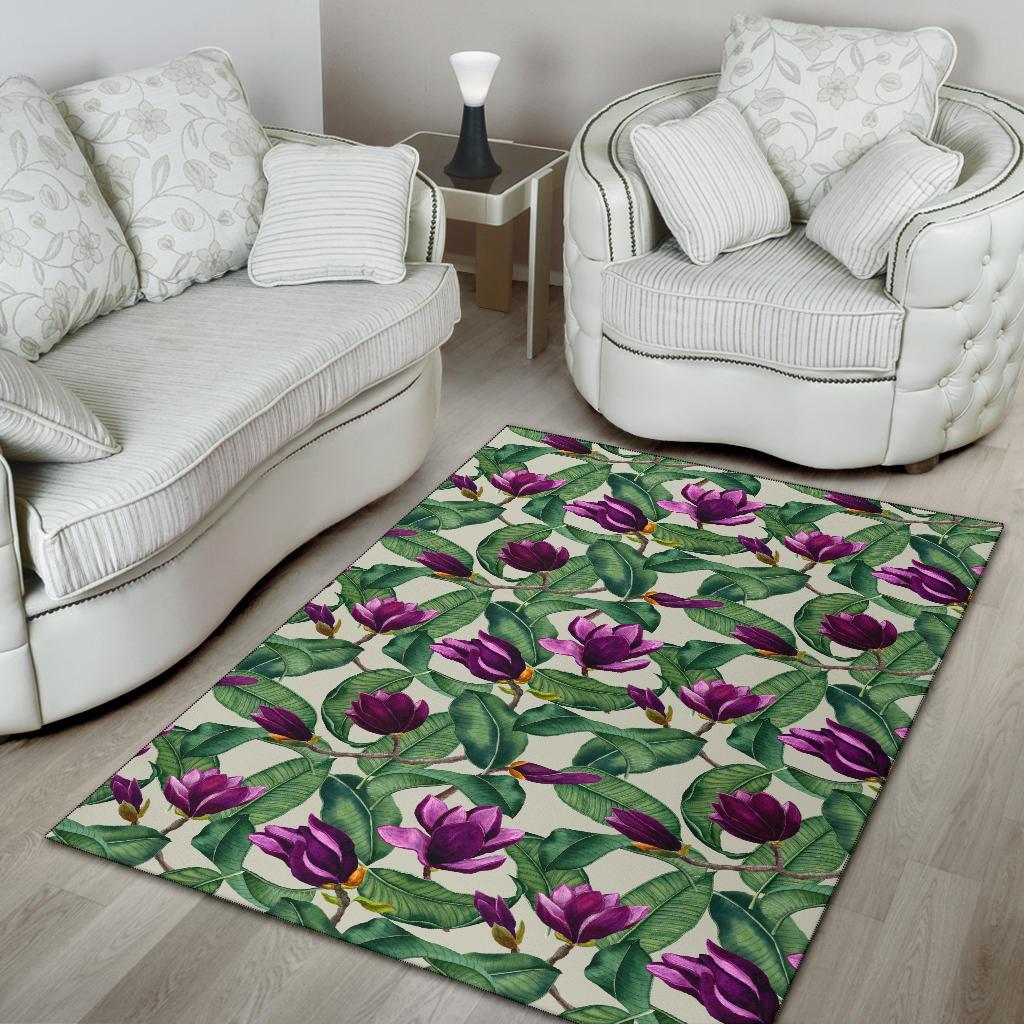 Magnolia Pattern Print Design MAG07 Area Rugs