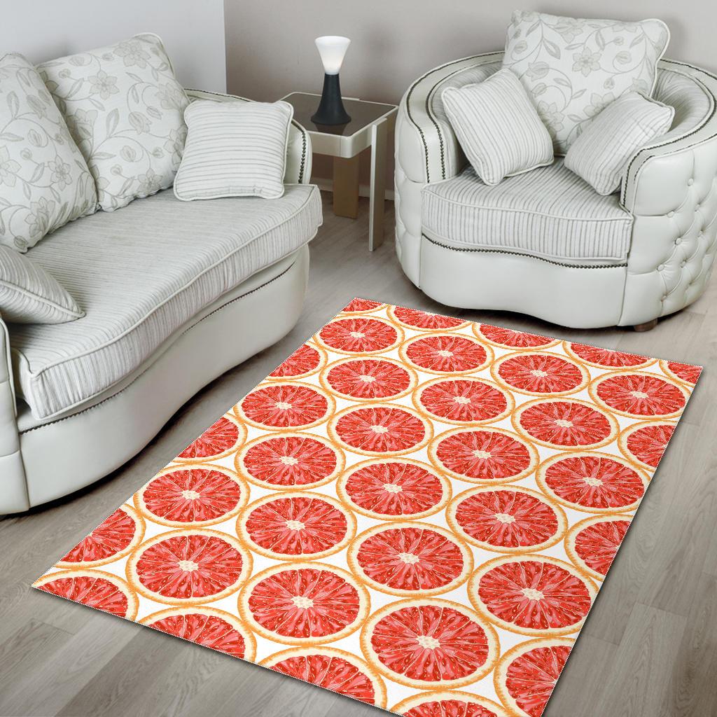 Sliced Grapefruit Pattern Area Rug