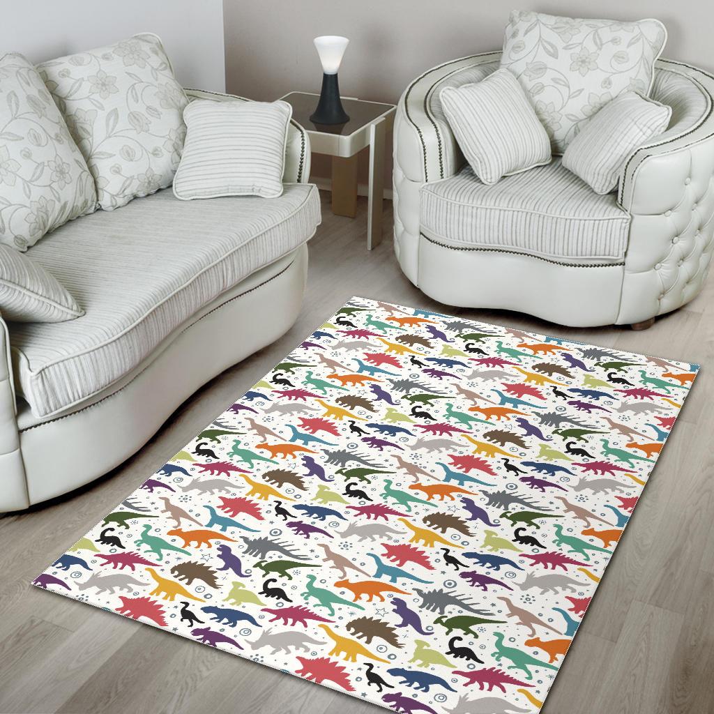 Colorful Dinosaur Pattern Area Rug