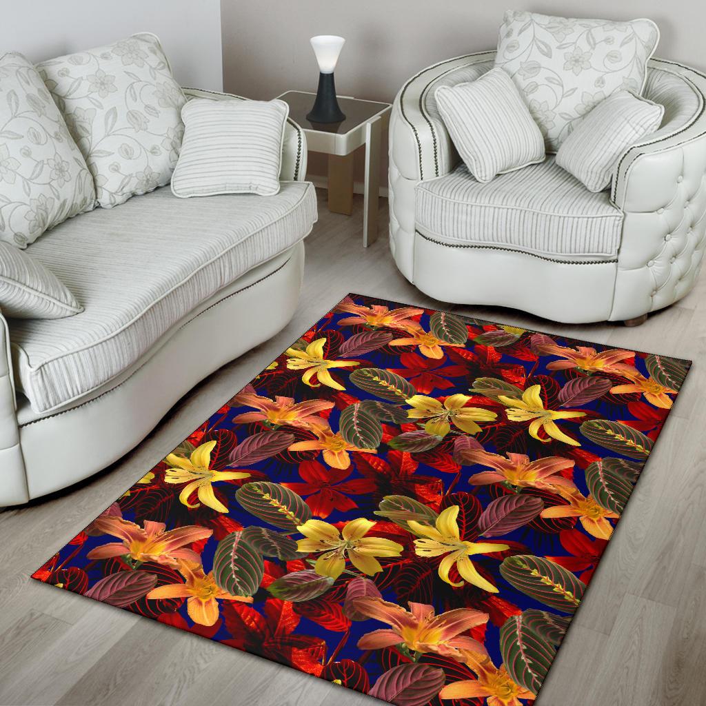 Lily Pattern Print Design LY014 Area Rugs