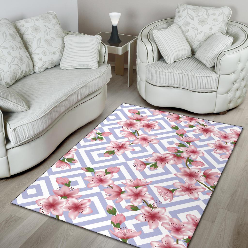 Cherry Blossom Pattern Print Design CB07 Area Rugs