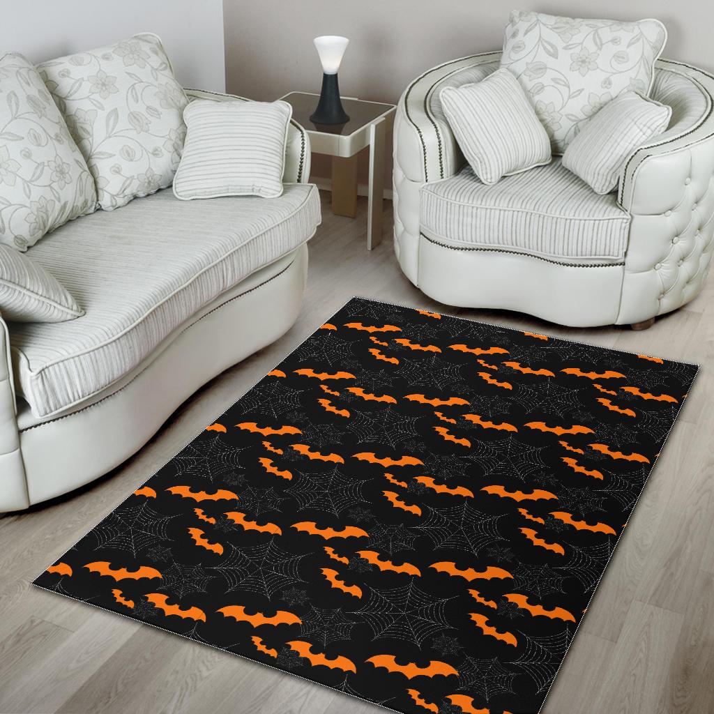 Cobweb Spider Web Bat Pattern Area Rug