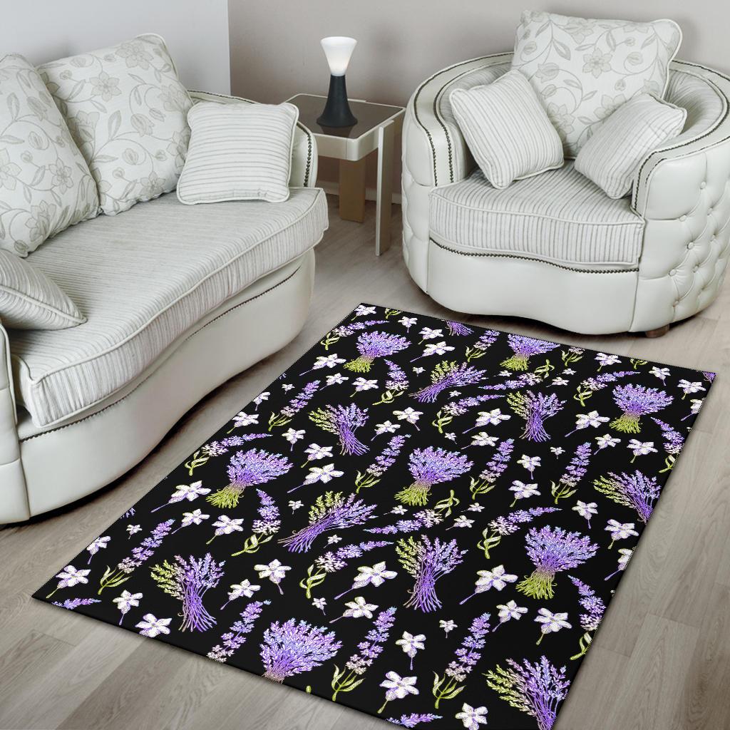 Lavender Pattern Print Design LV04 Area Rugs