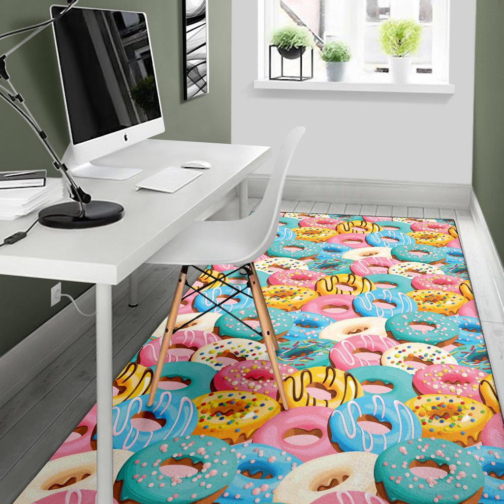 Donut Pattern Print Design DN01 Area Rugs