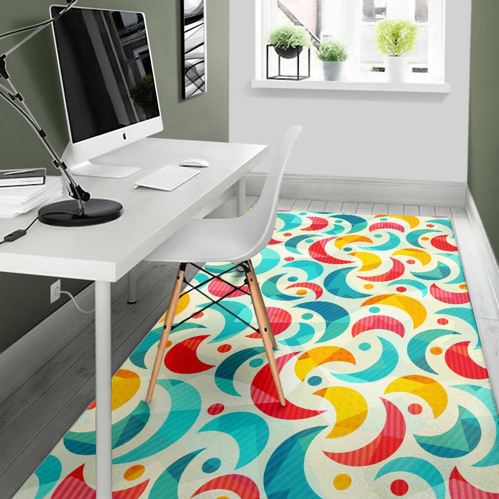 Colorful moon pattern Area Rug