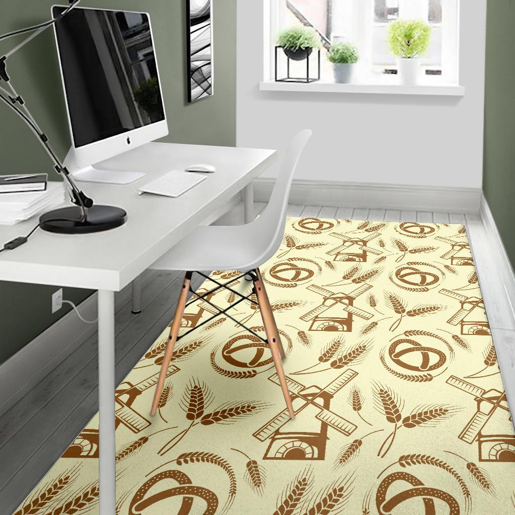 Windmill Wheat pattern Area Rug