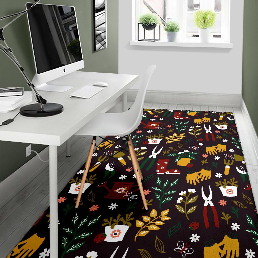 Gardening Pattern Print Design G05 Area Rugs