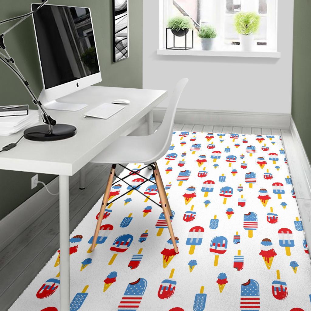 Ice Cream USA Theme Pattern Area Rug
