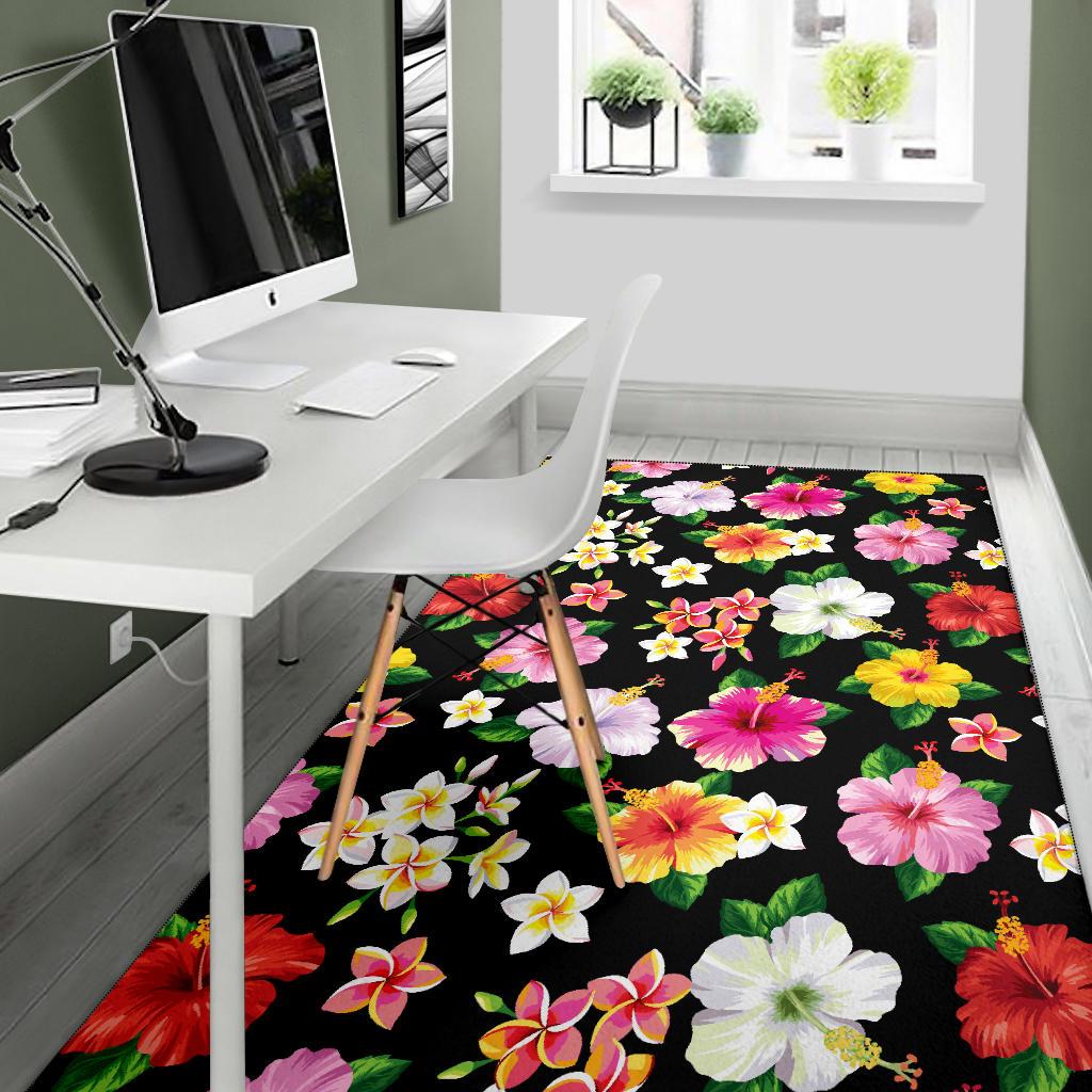 Hibiscus Pattern Print Design HB025 Area Rugs